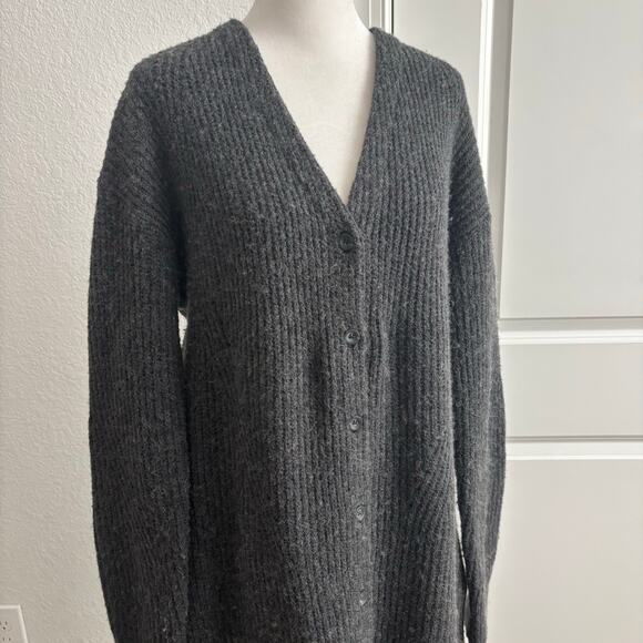Caslon Women’s Long Line Duster Cardigan Sweater Sz L Cotton Wool Essential - Picture 2 of 15